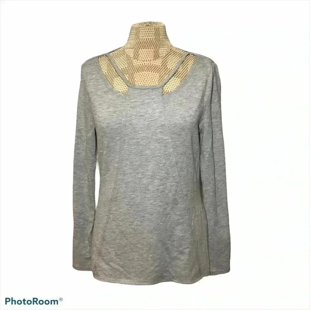 Nanette Lepore Long Sleeve Top Grey. Size Medium